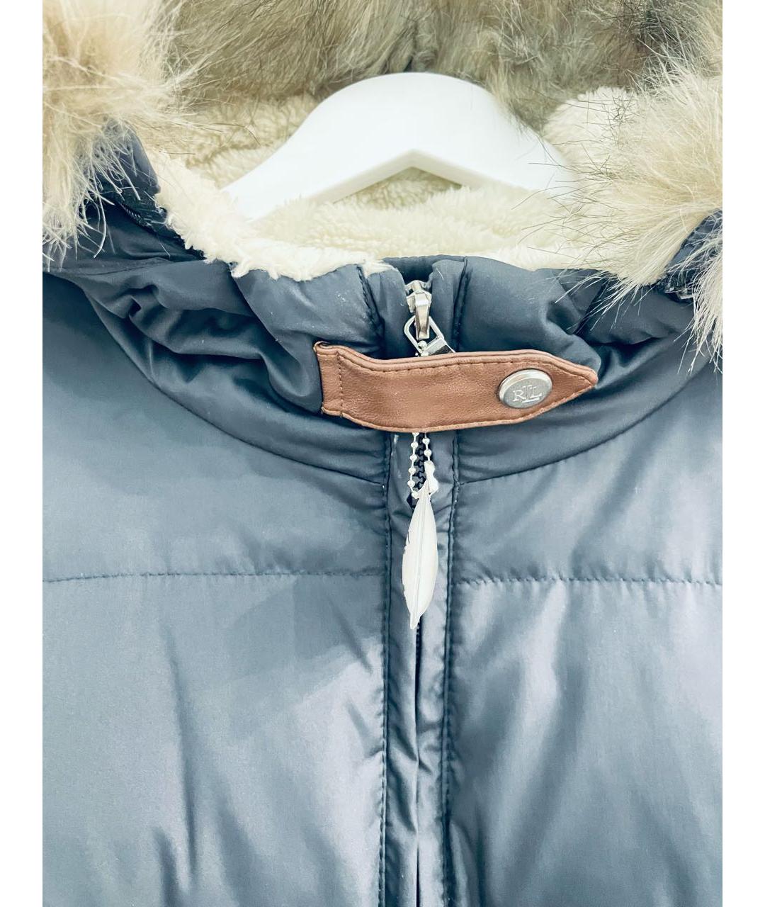 RALPH LAUREN Темно-синее полиэстеровое пальто, фото 3