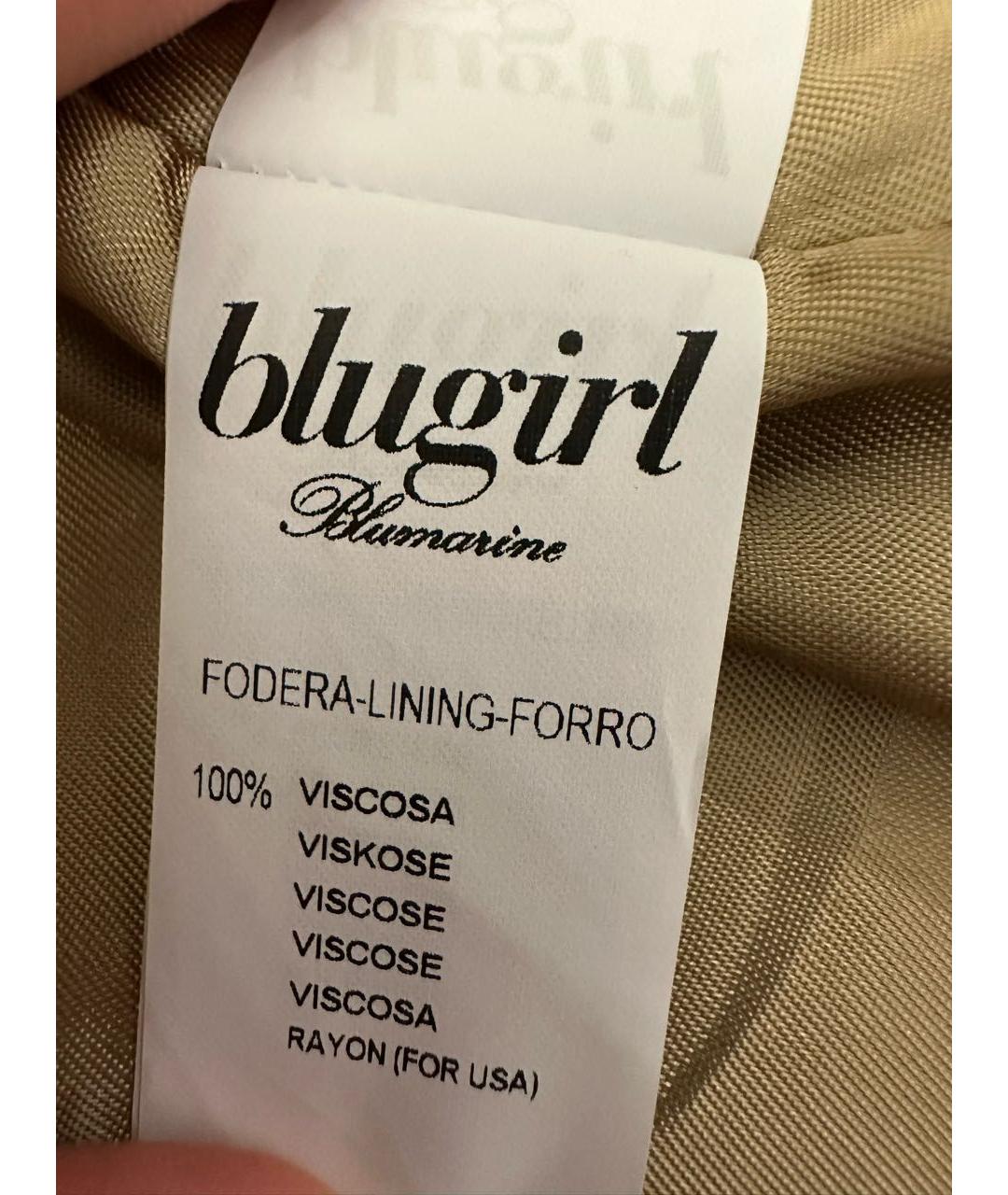 BLUMARINE Бежевая замшевая дубленка, фото 8