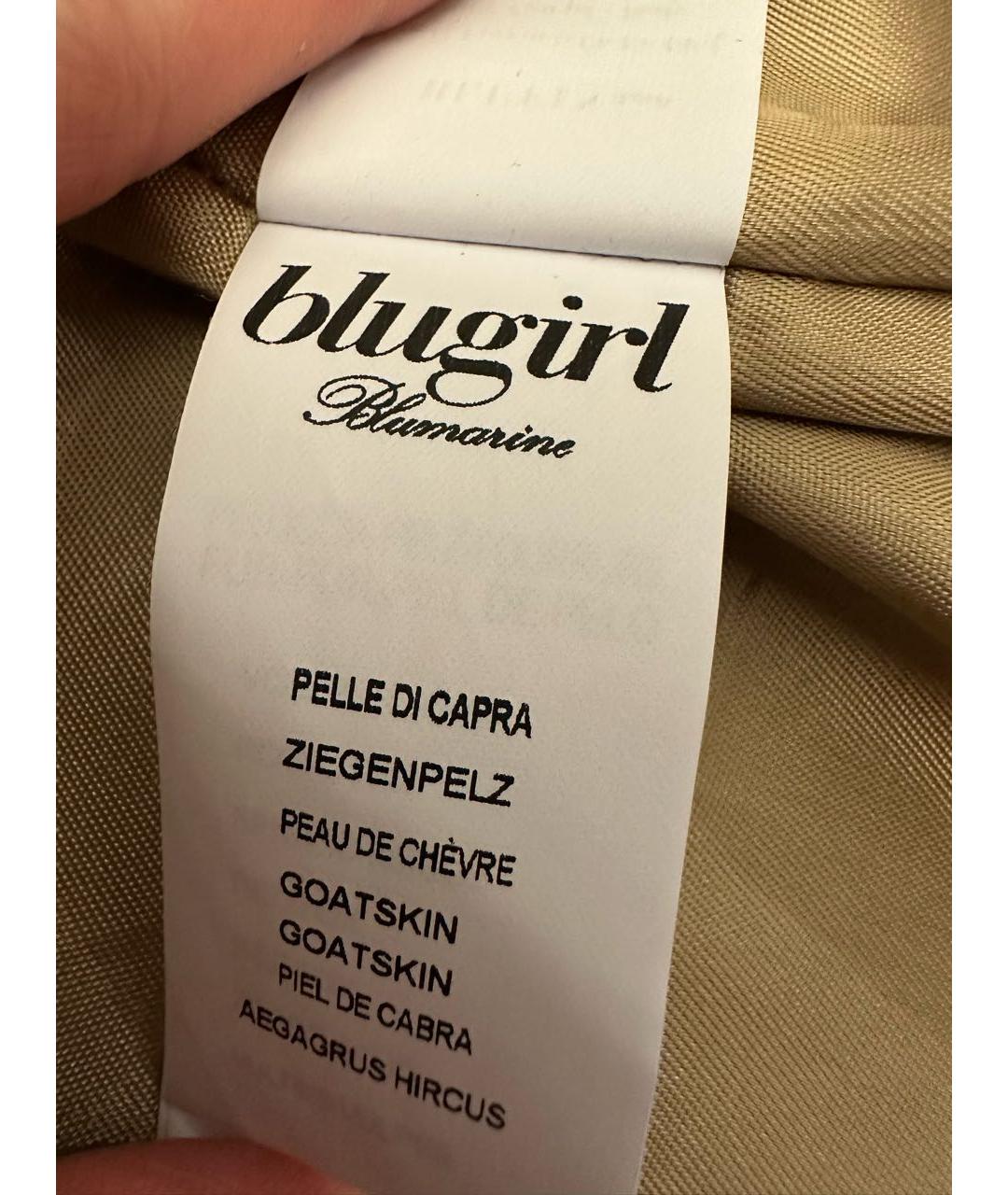 BLUMARINE Бежевая замшевая дубленка, фото 7