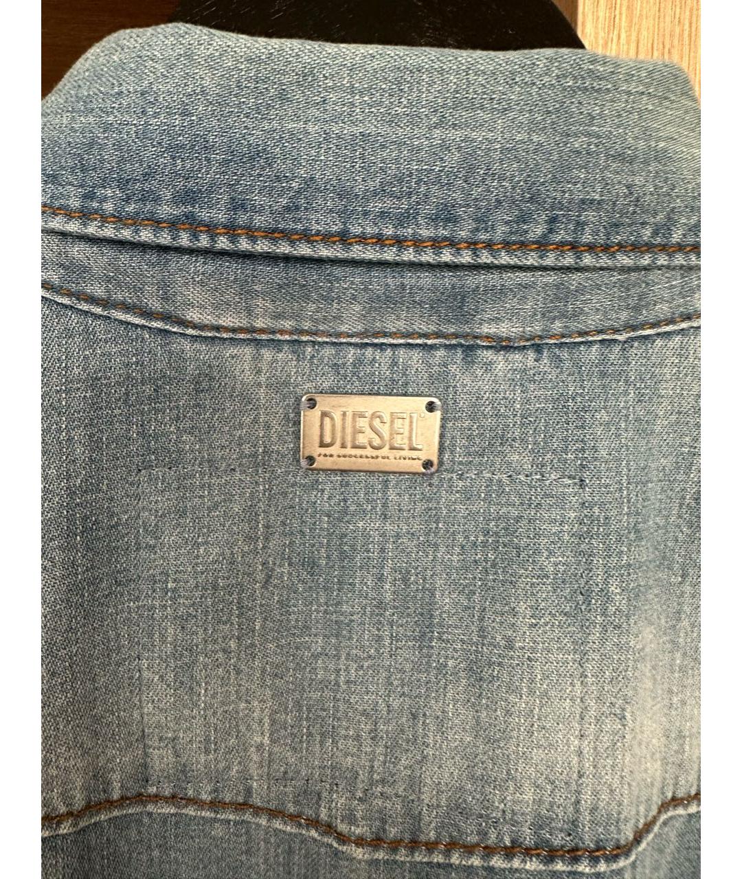 DIESEL Голубая хлопковая рубашка, фото 4