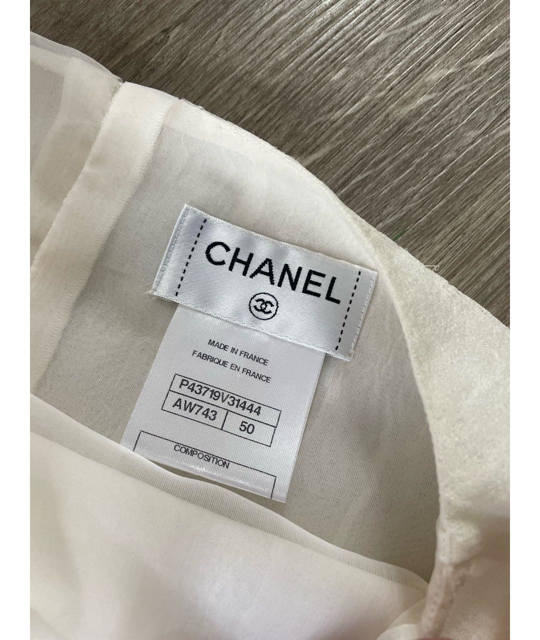 CHANEL Белая шелковая блузы, фото 4