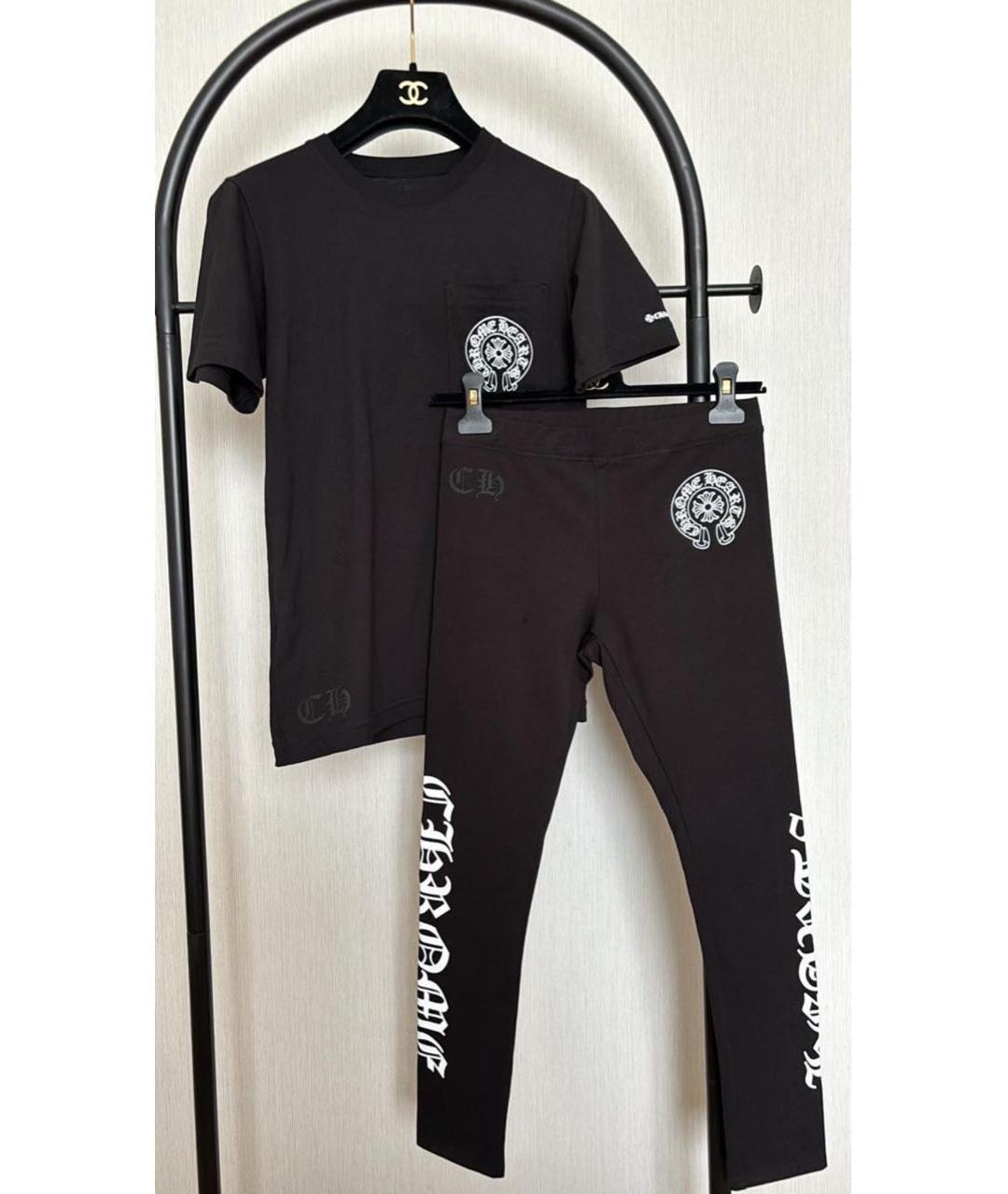 CHROME HEARTS Черная хлопковая футболка, фото 4