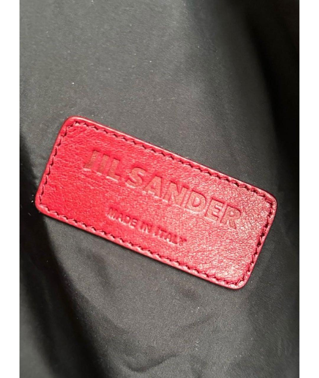 JIL SANDER Бордовая кожаная сумка тоут, фото 7
