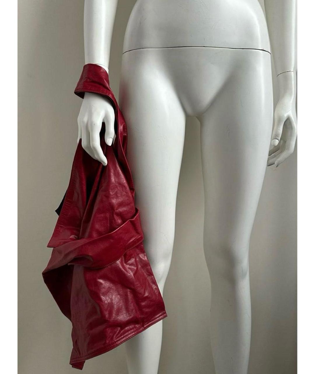 JIL SANDER Бордовая кожаная сумка тоут, фото 5