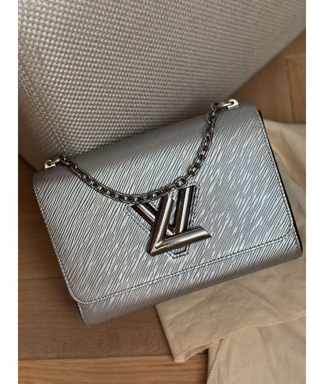 LOUIS VUITTON Серебряная кожаная сумка через плечо, фото 7