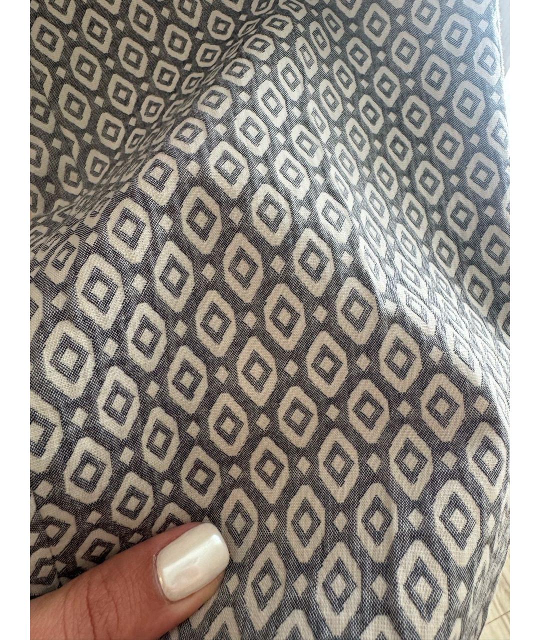 WEEKEND MAX MARA Серые хлопковые прямые брюки, фото 4
