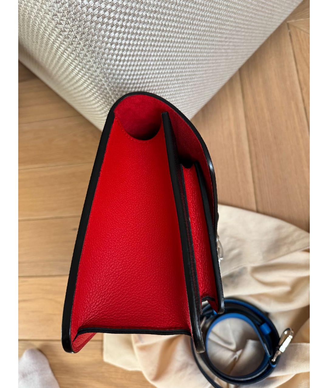 LOUIS VUITTON Черная кожаная сумка через плечо, фото 5