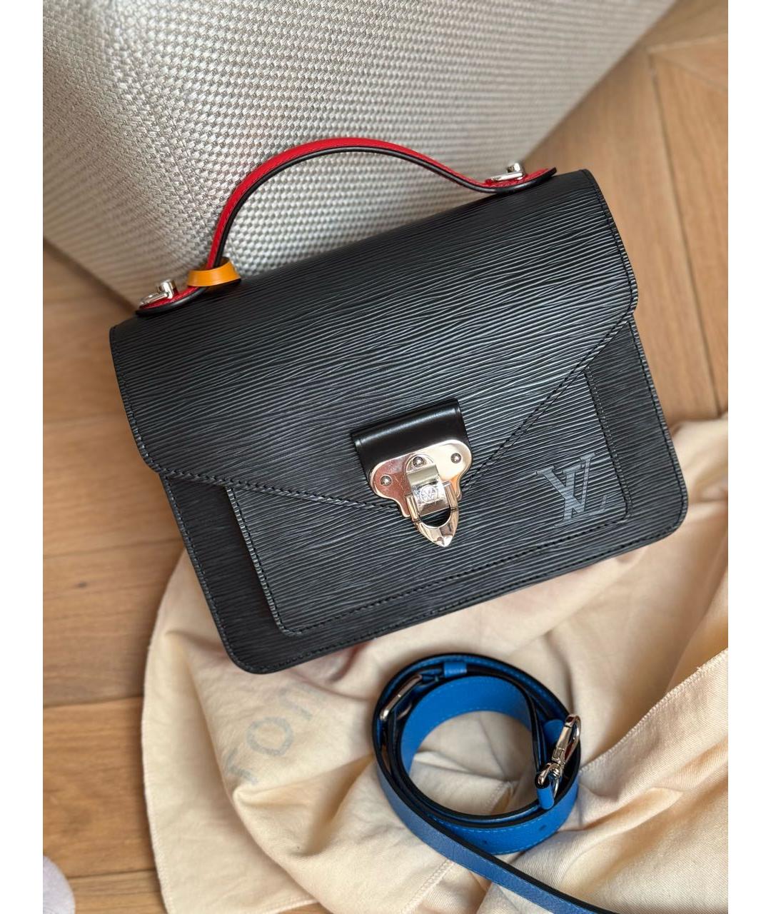 LOUIS VUITTON Черная кожаная сумка через плечо, фото 7