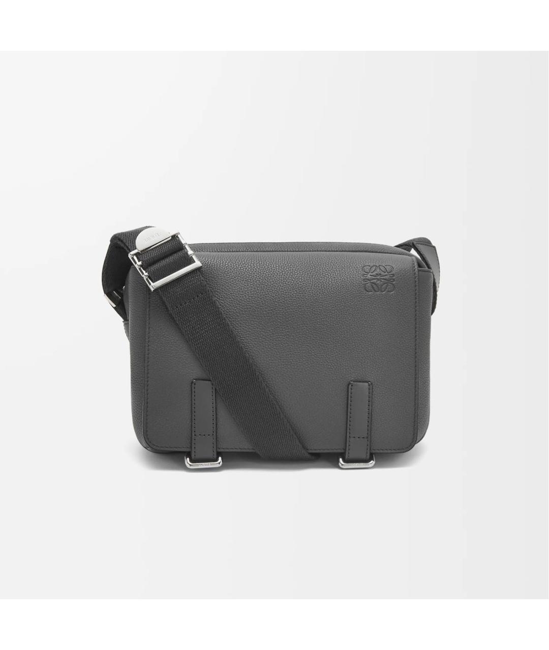 LOEWE Антрацитовая кожаная сумка на плечо, фото 9
