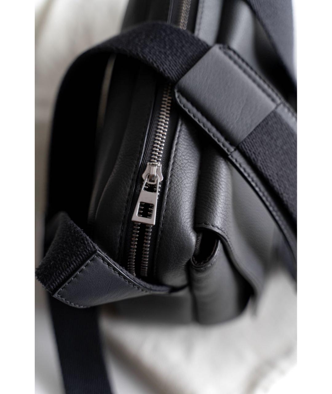 LOEWE Антрацитовая кожаная сумка на плечо, фото 4