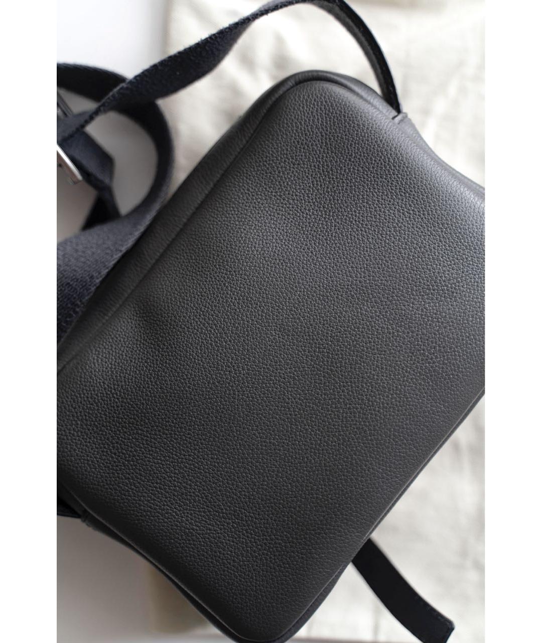 LOEWE Антрацитовая кожаная сумка на плечо, фото 3