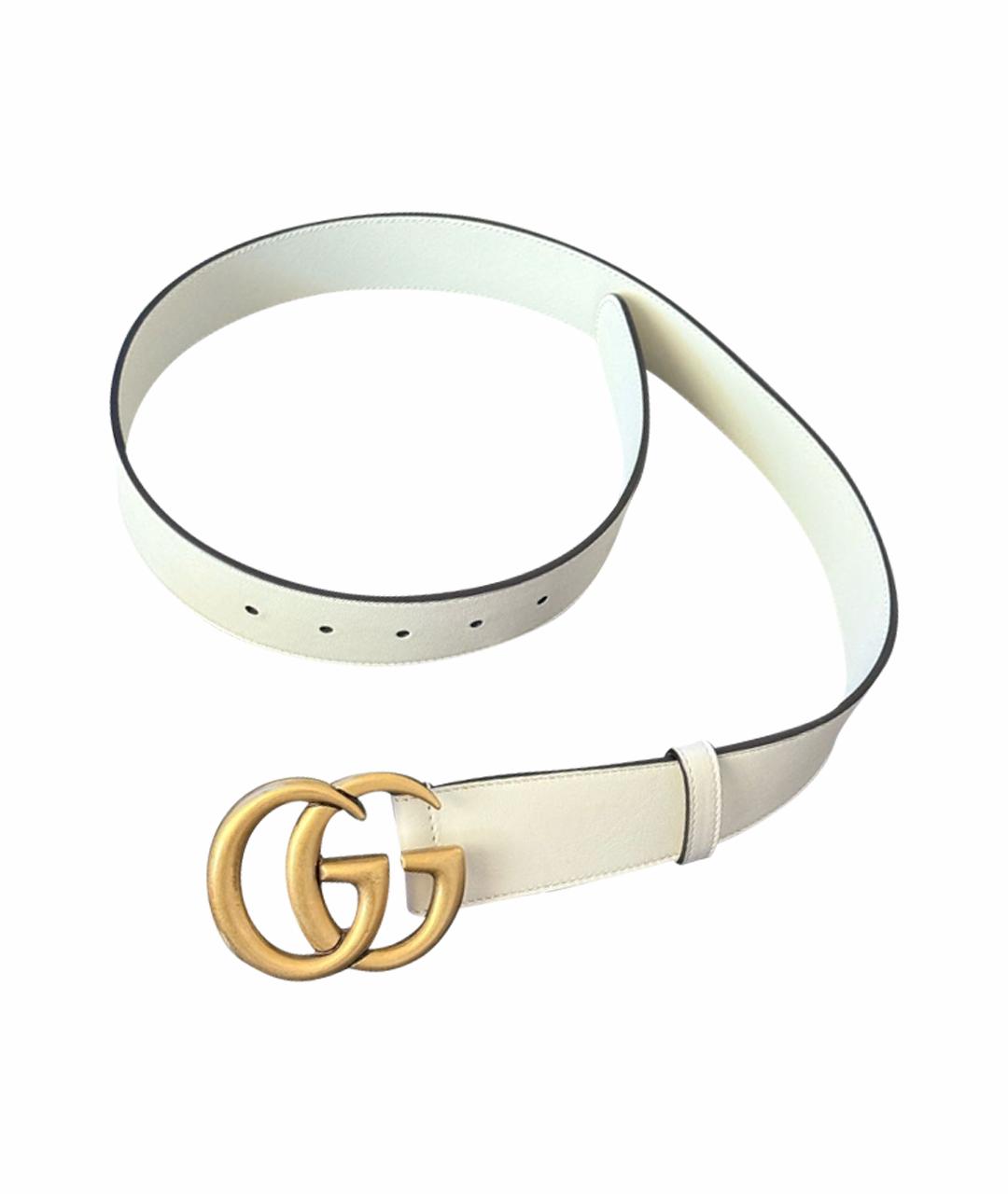 GUCCI Бежевый кожаный ремень, фото 1