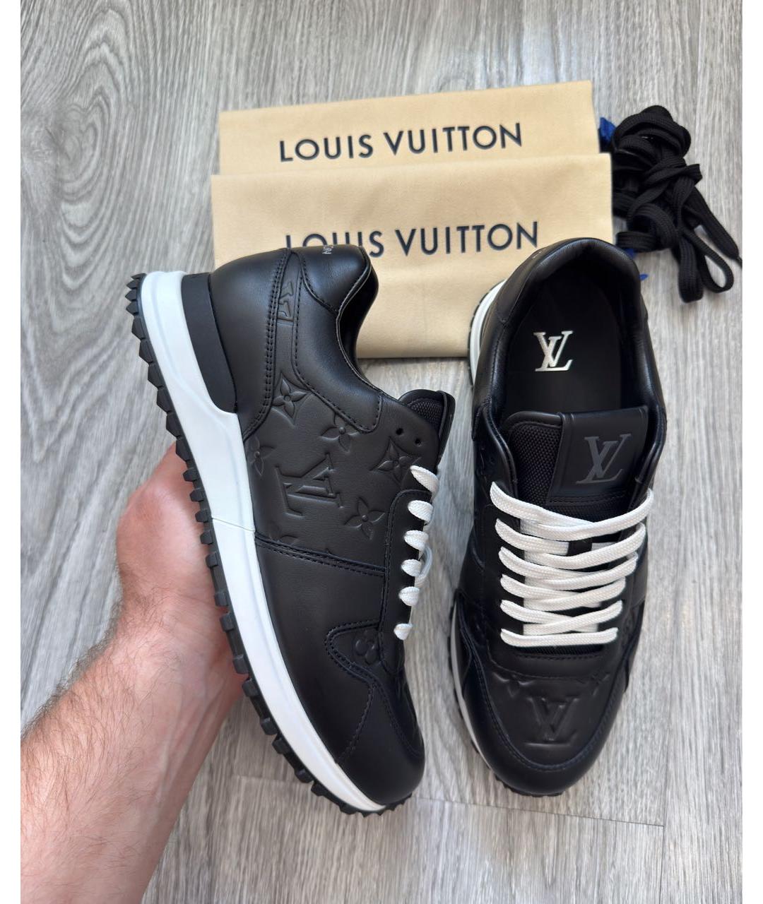 LOUIS VUITTON Черные кожаные низкие кроссовки / кеды, фото 9