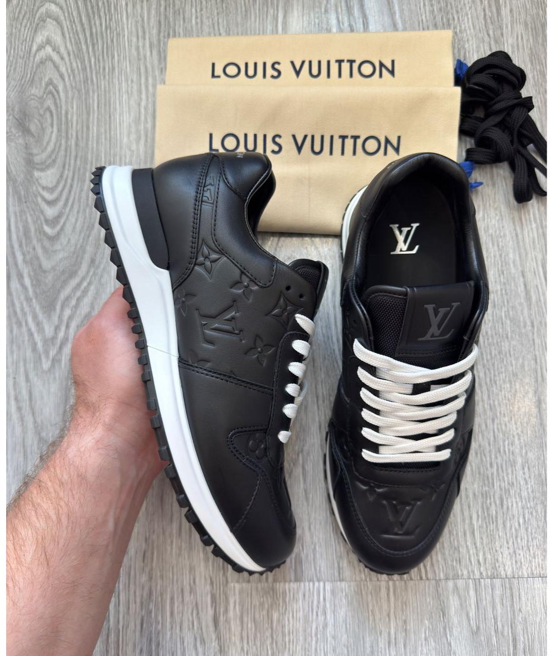 LOUIS VUITTON Черные кожаные низкие кроссовки / кеды, фото 2