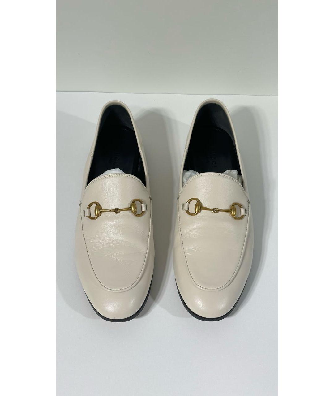 GUCCI Белые кожаные лоферы, фото 2