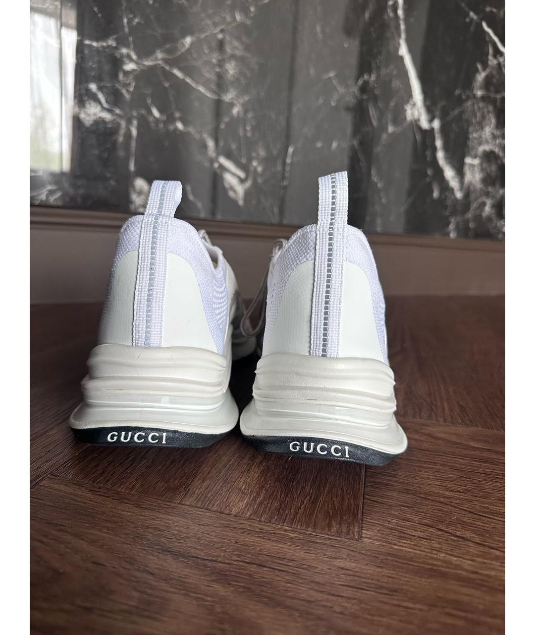 GUCCI Белые неопреновые низкие кроссовки / кеды, фото 2