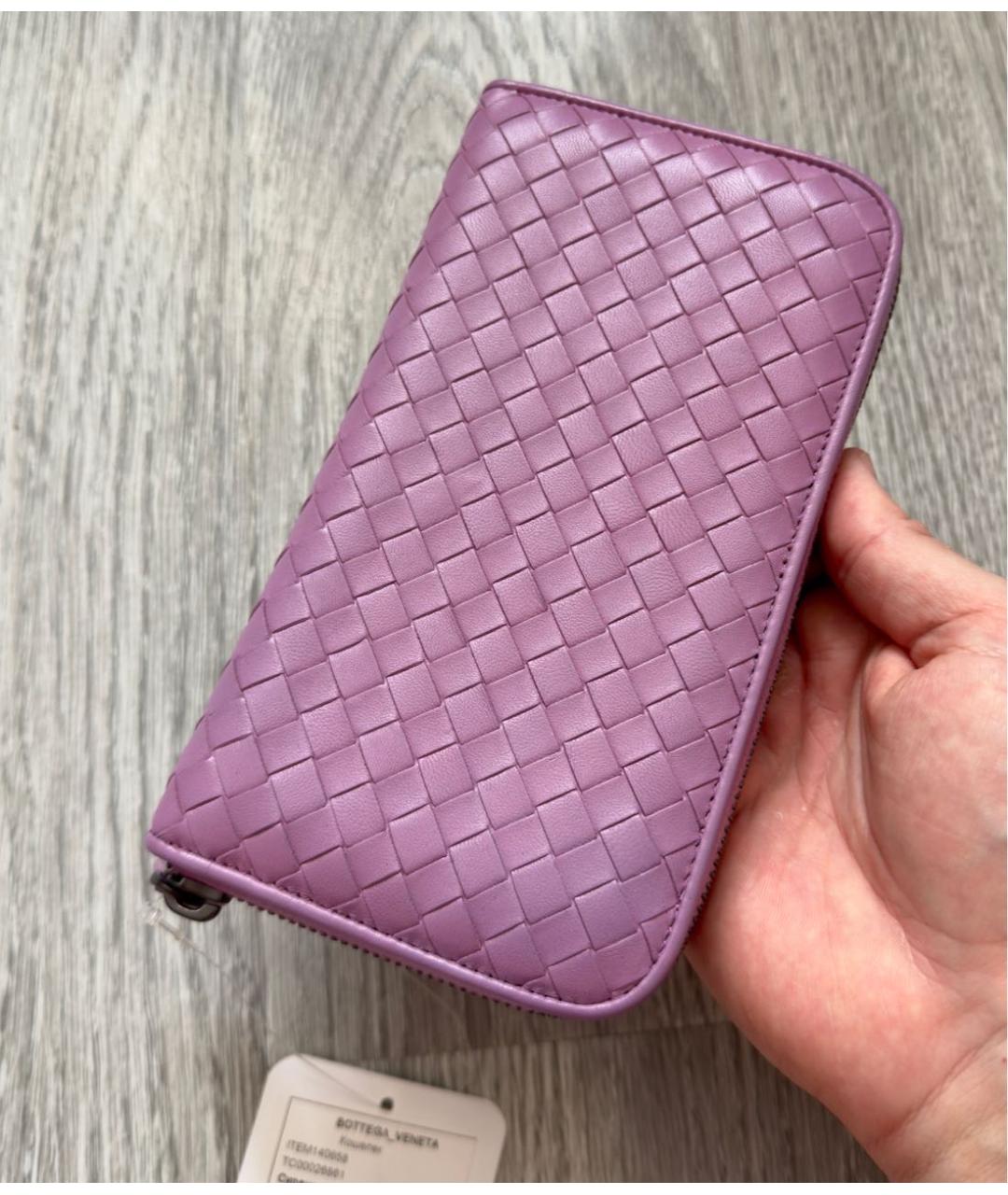 BOTTEGA VENETA Фиолетовый кожаный кошелек, фото 5