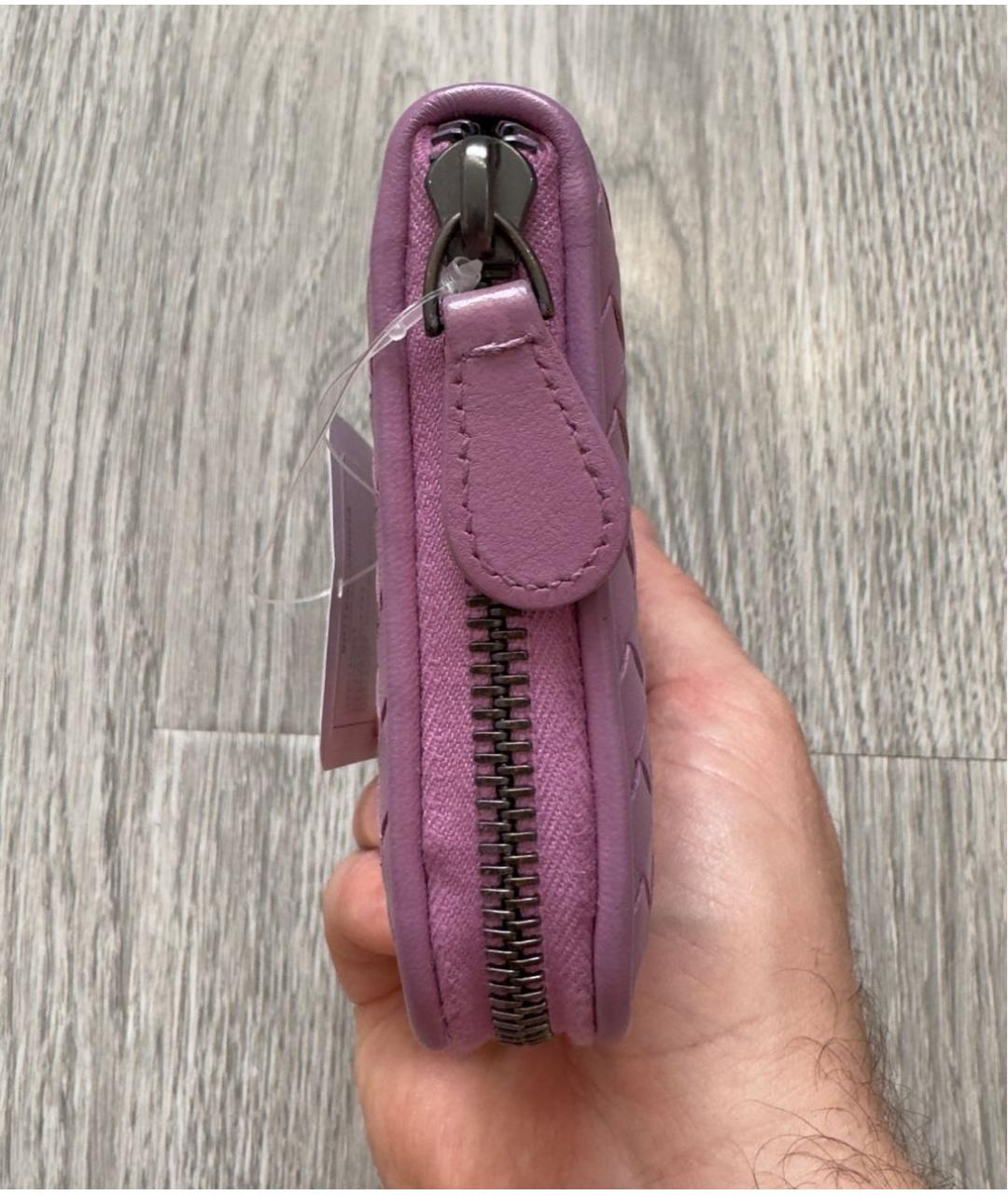 BOTTEGA VENETA Фиолетовый кожаный кошелек, фото 6