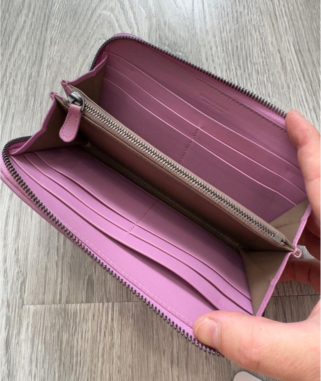 BOTTEGA VENETA Фиолетовый кожаный кошелек, фото 7
