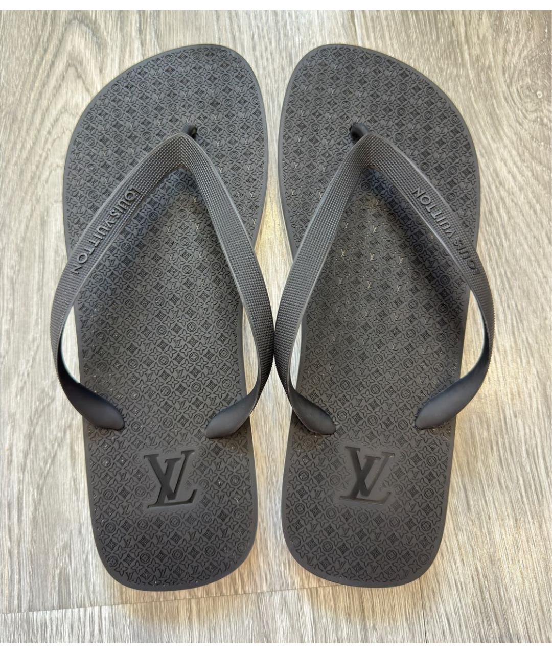 LOUIS VUITTON Черные шлепанцы, фото 4