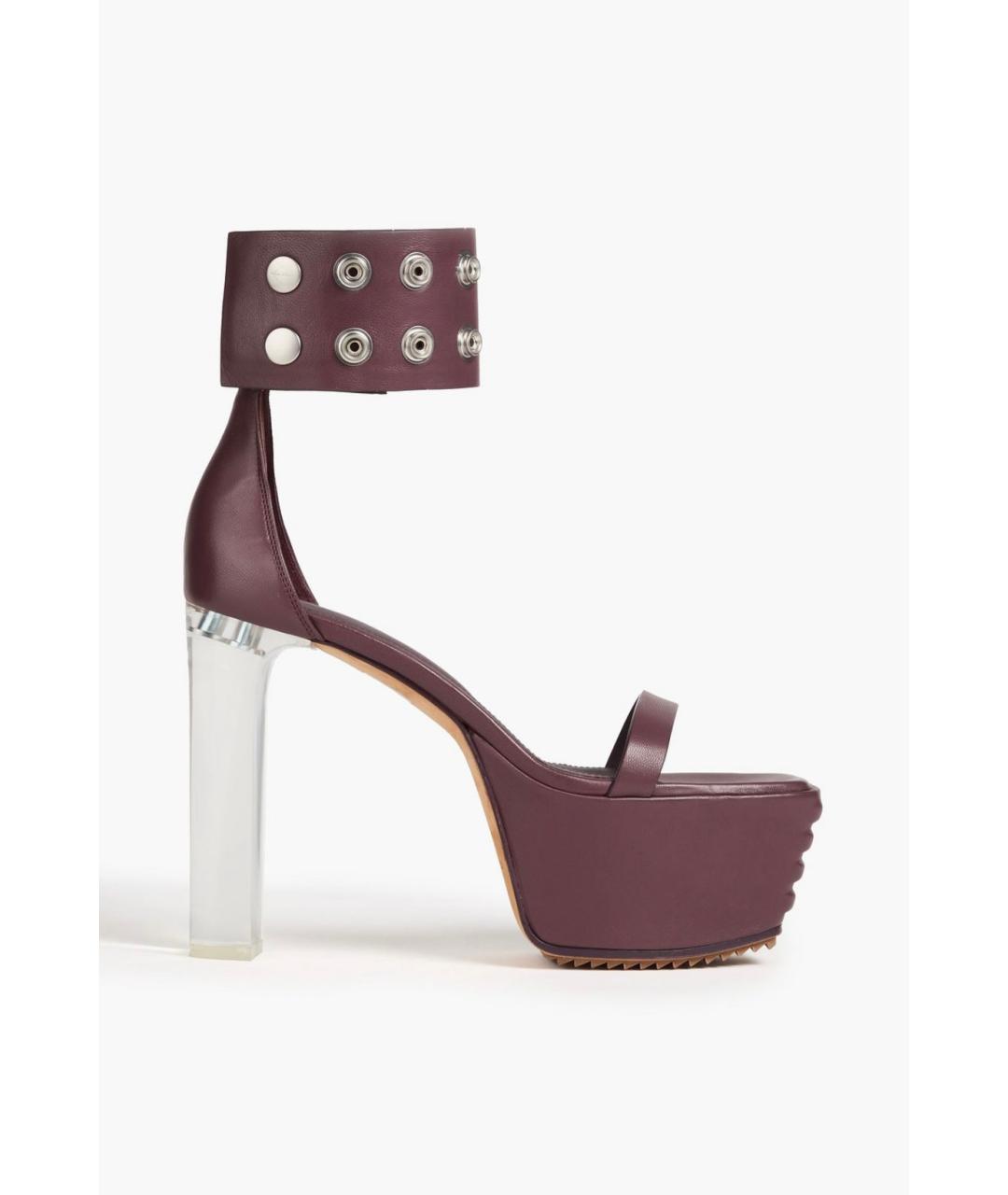 RICK OWENS Фиолетовые кожаные босоножки, фото 6