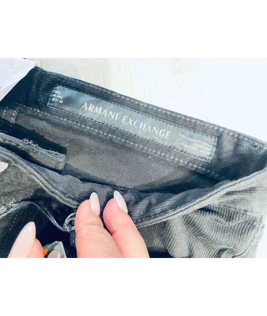 ARMANI EXCHANGE Черные хлопко-эластановые джинсы клеш, фото 8