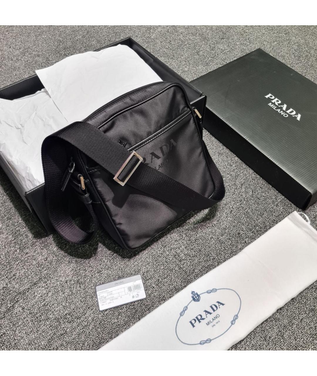 PRADA Черная тканевая сумка на плечо, фото 3