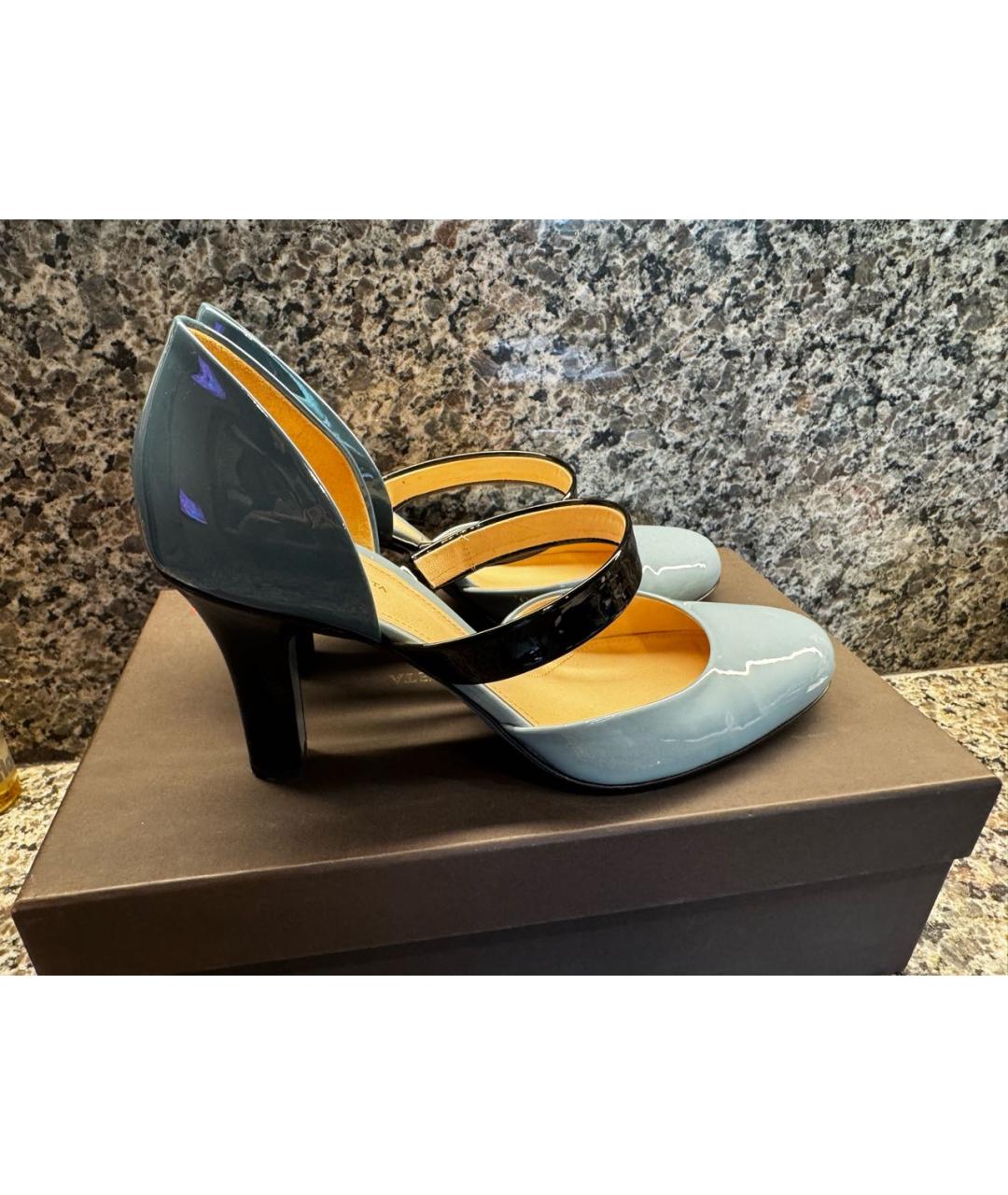 BOTTEGA VENETA Синие кожаные туфли, фото 5