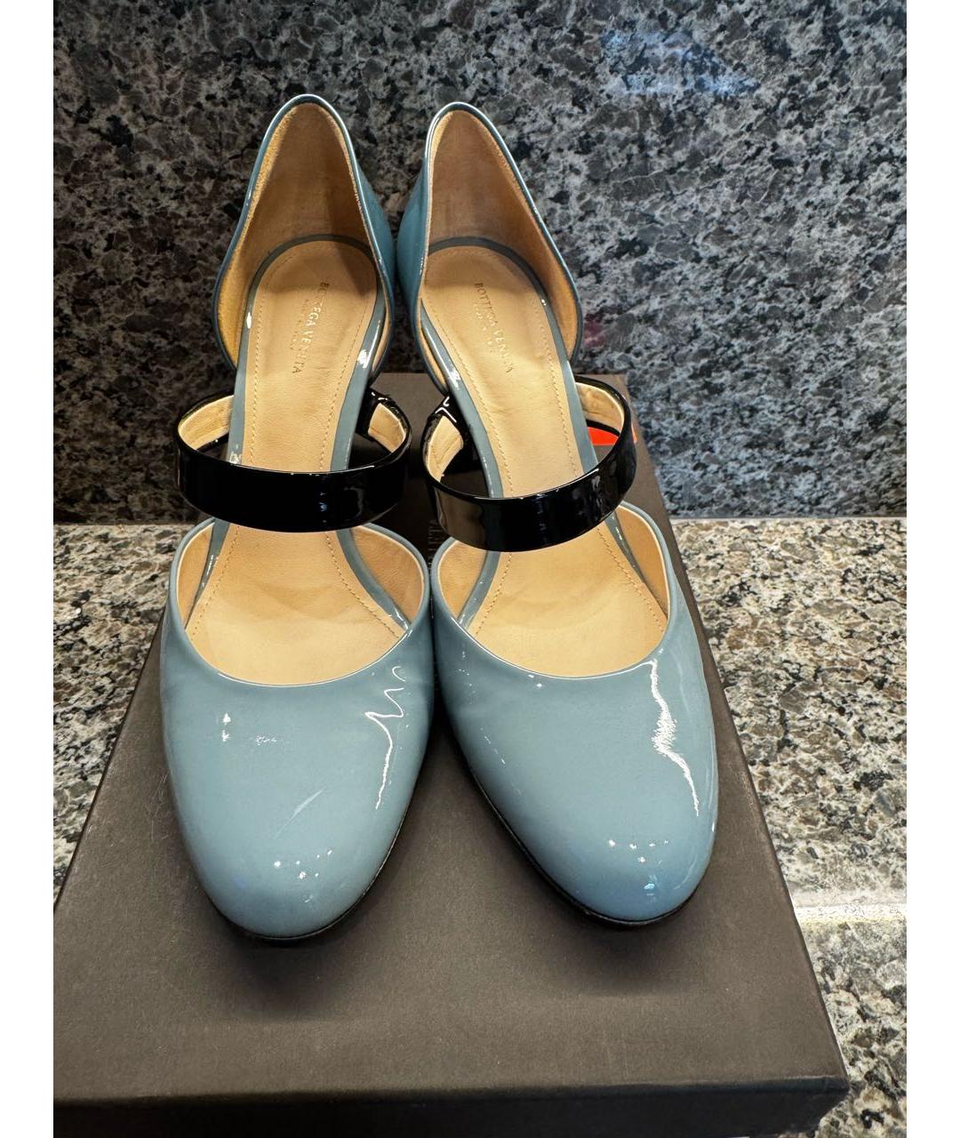 BOTTEGA VENETA Синие кожаные туфли, фото 2