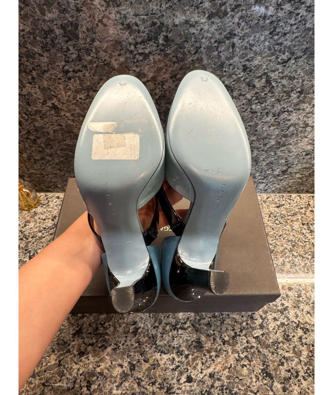 BOTTEGA VENETA Синие кожаные туфли, фото 4
