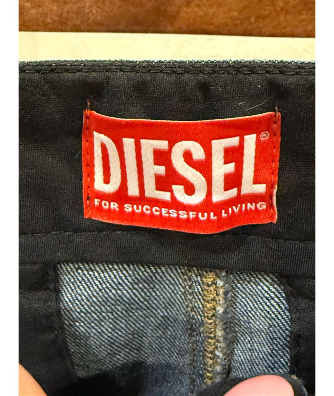 DIESEL Черные хлопковые прямые джинсы, фото 3