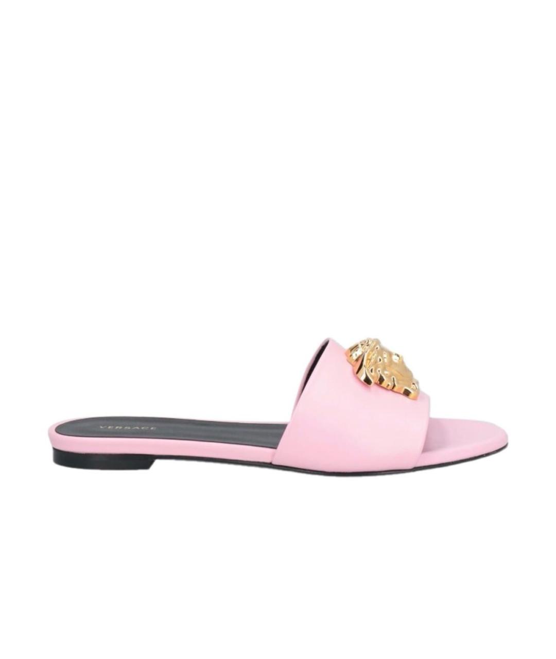 VERSACE Розовые кожаные босоножки, фото 7