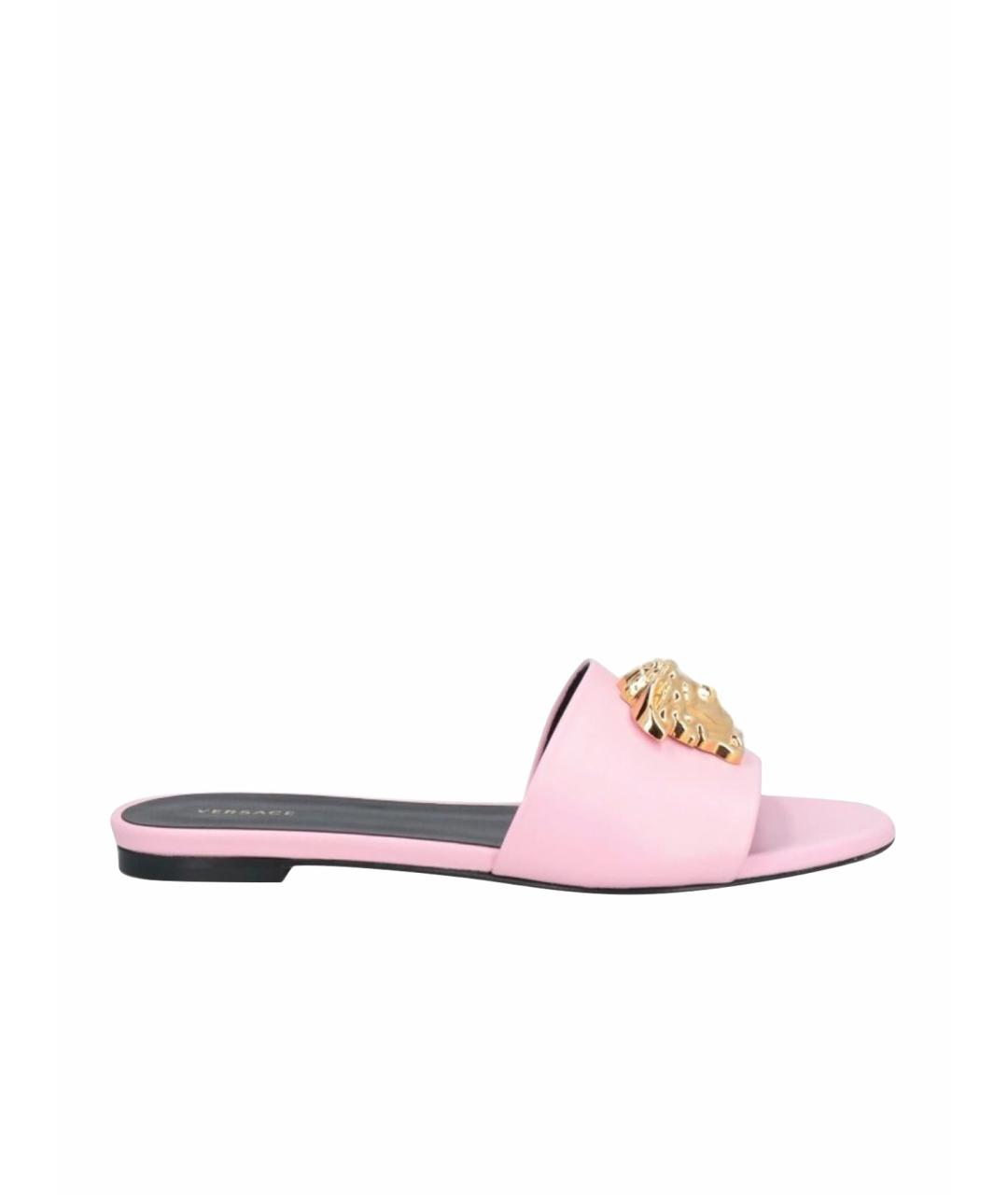 VERSACE Розовые кожаные босоножки, фото 1