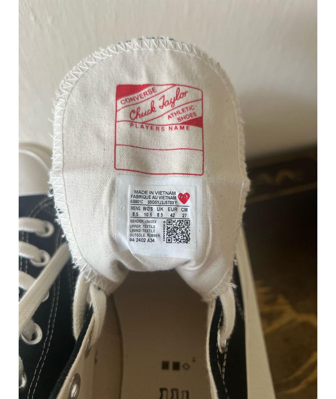 CONVERSE Черные резиновые высокие кроссовки / кеды, фото 5