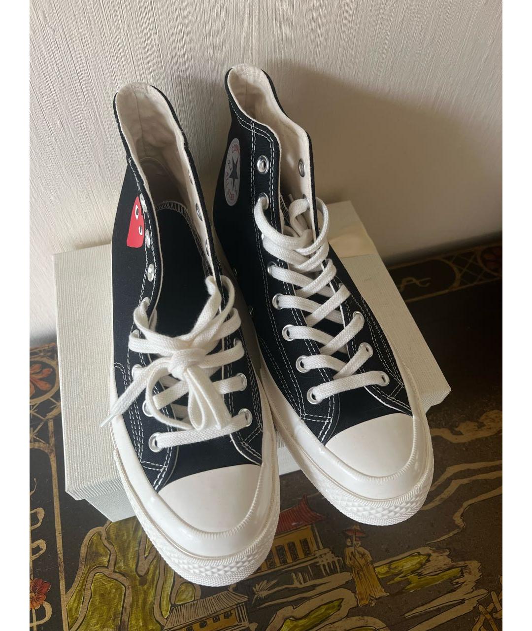 CONVERSE Черные резиновые высокие кроссовки / кеды, фото 2