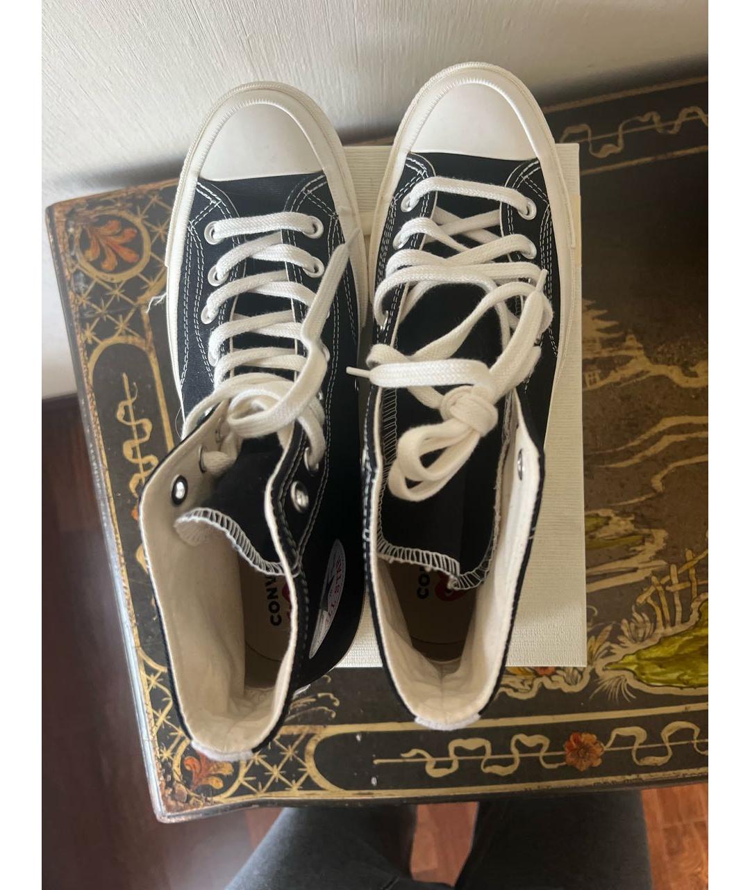 CONVERSE Черные резиновые высокие кроссовки / кеды, фото 3