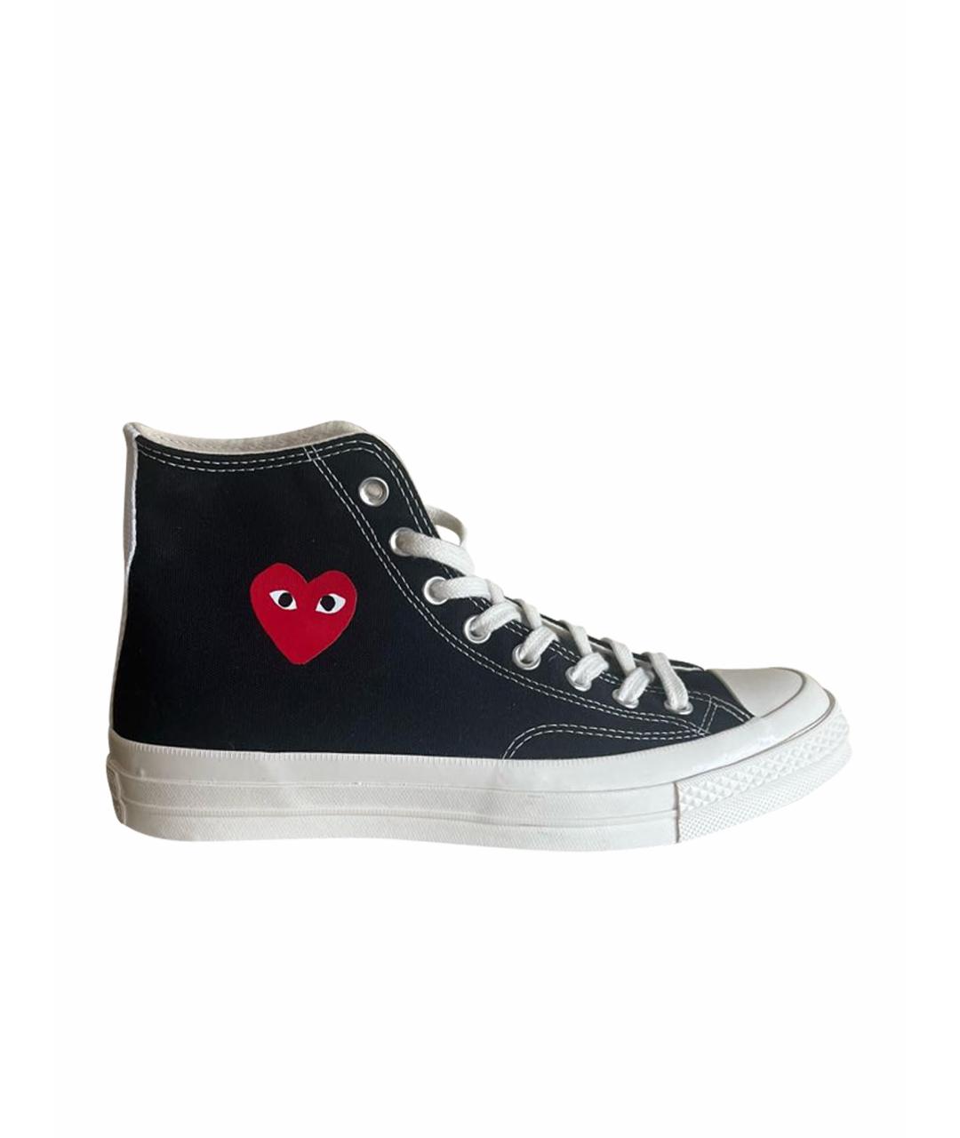 CONVERSE Черные резиновые высокие кроссовки / кеды, фото 1