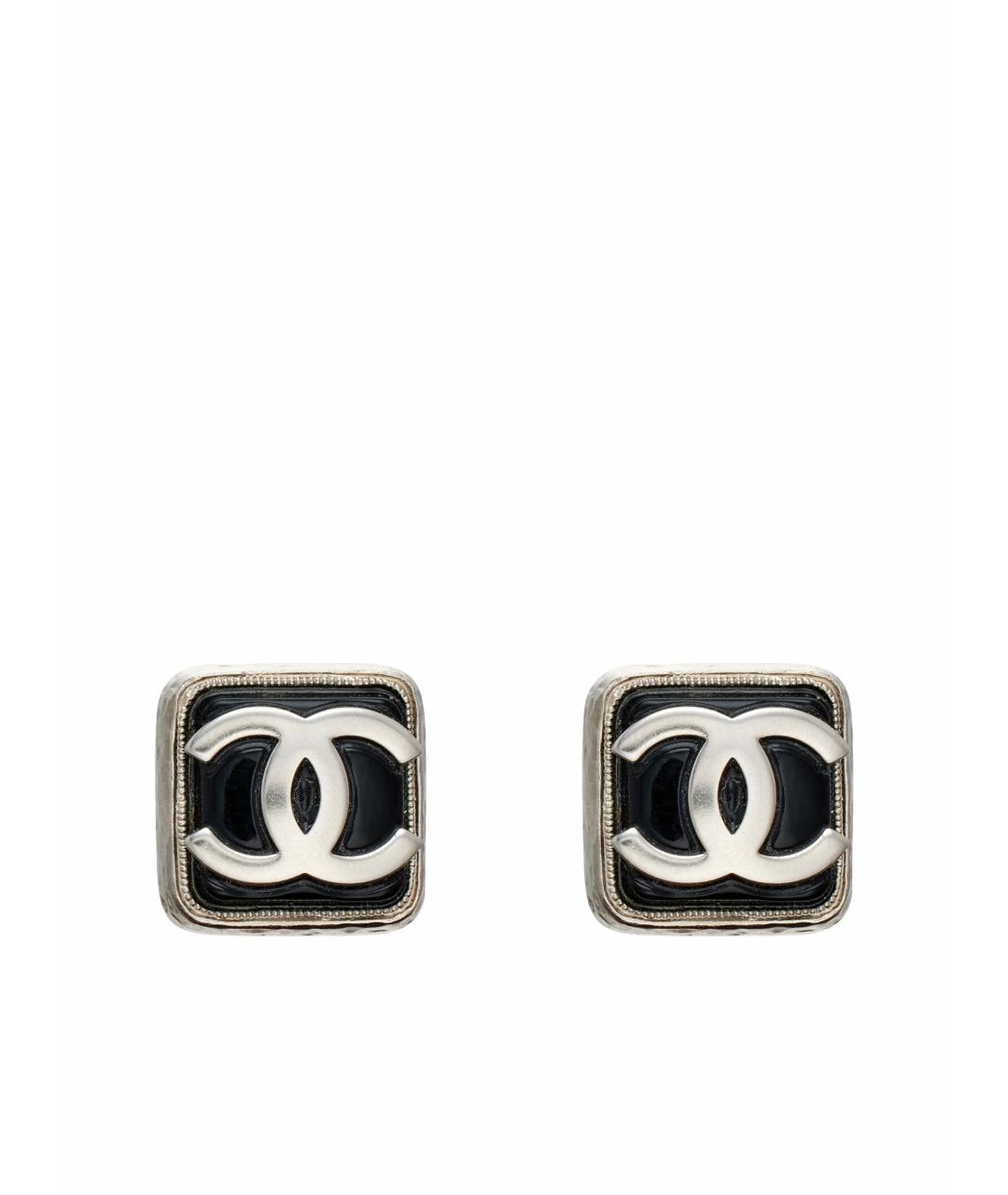 CHANEL Черные металлические серьги, фото 1