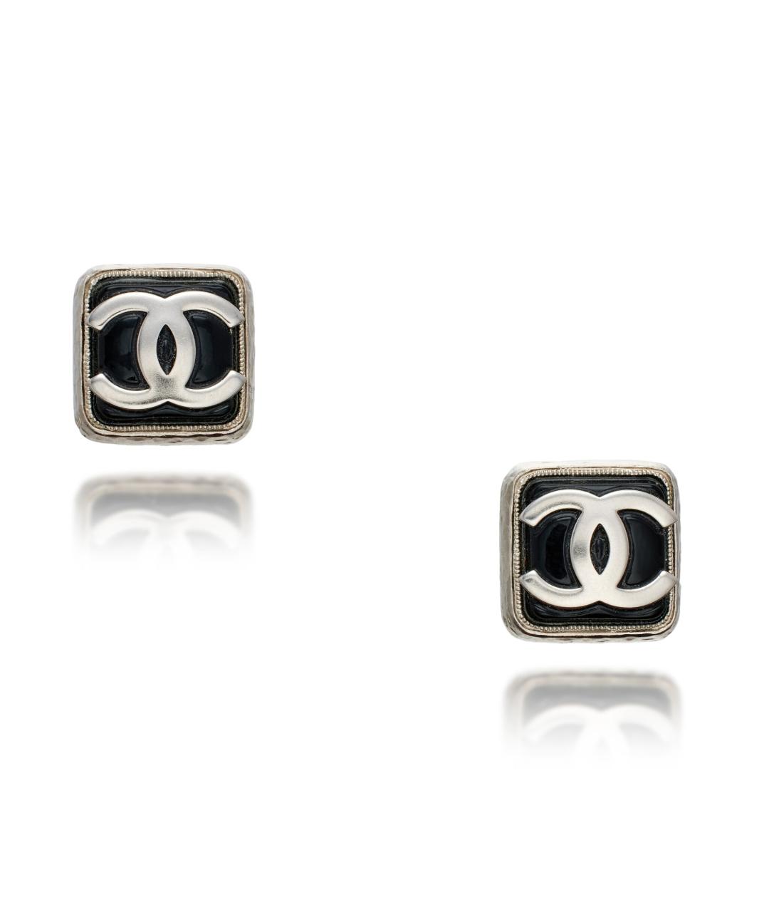 CHANEL Черные металлические серьги, фото 6