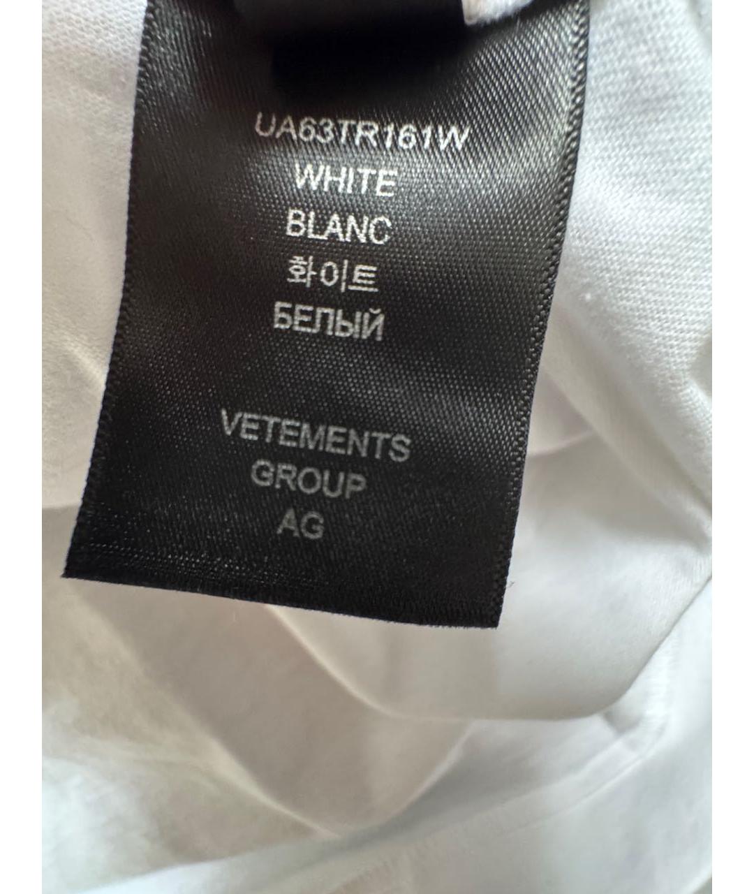 VETEMENTS Белая хлопковая футболка, фото 5