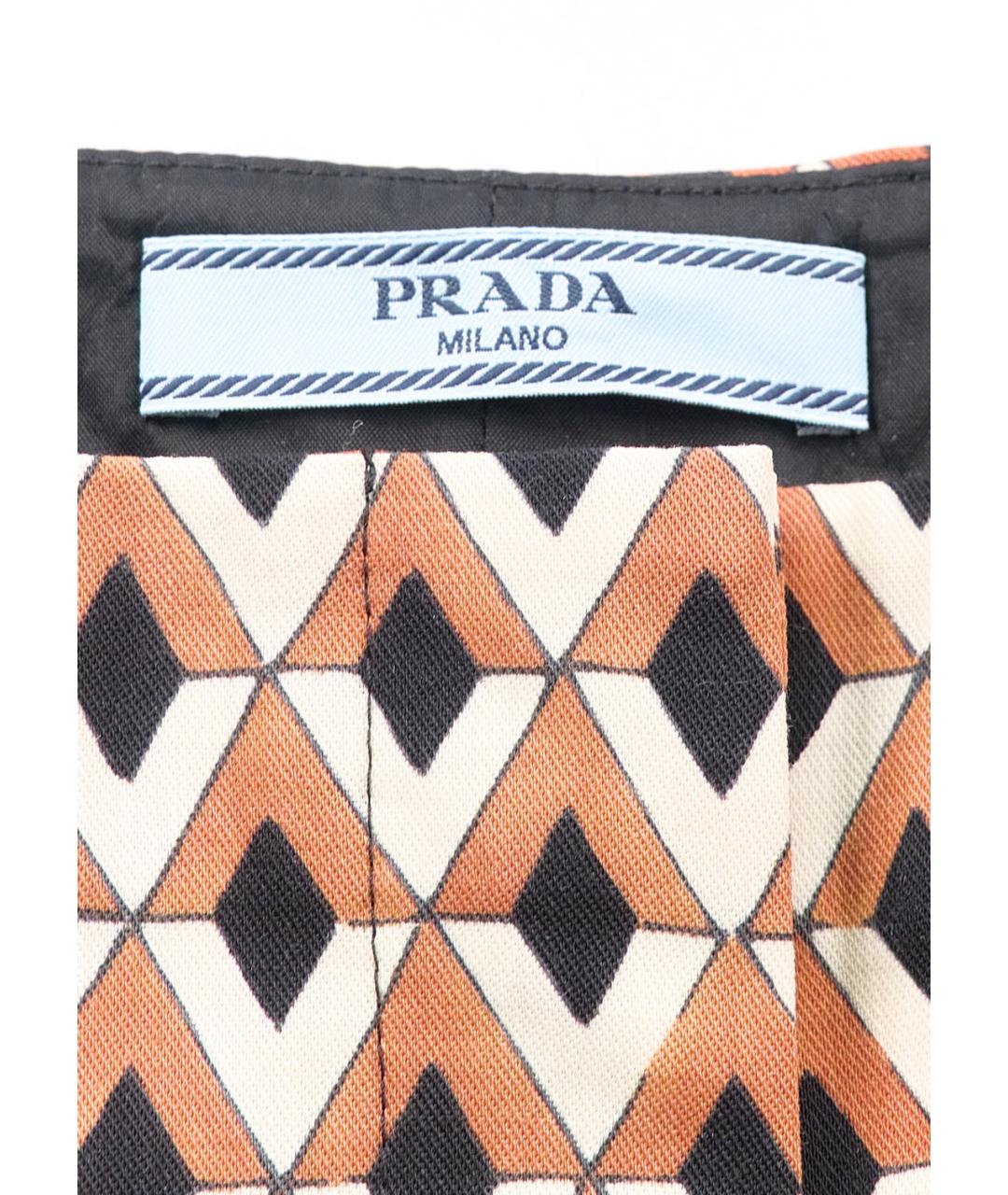 PRADA Мульти шерстяные прямые брюки, фото 3
