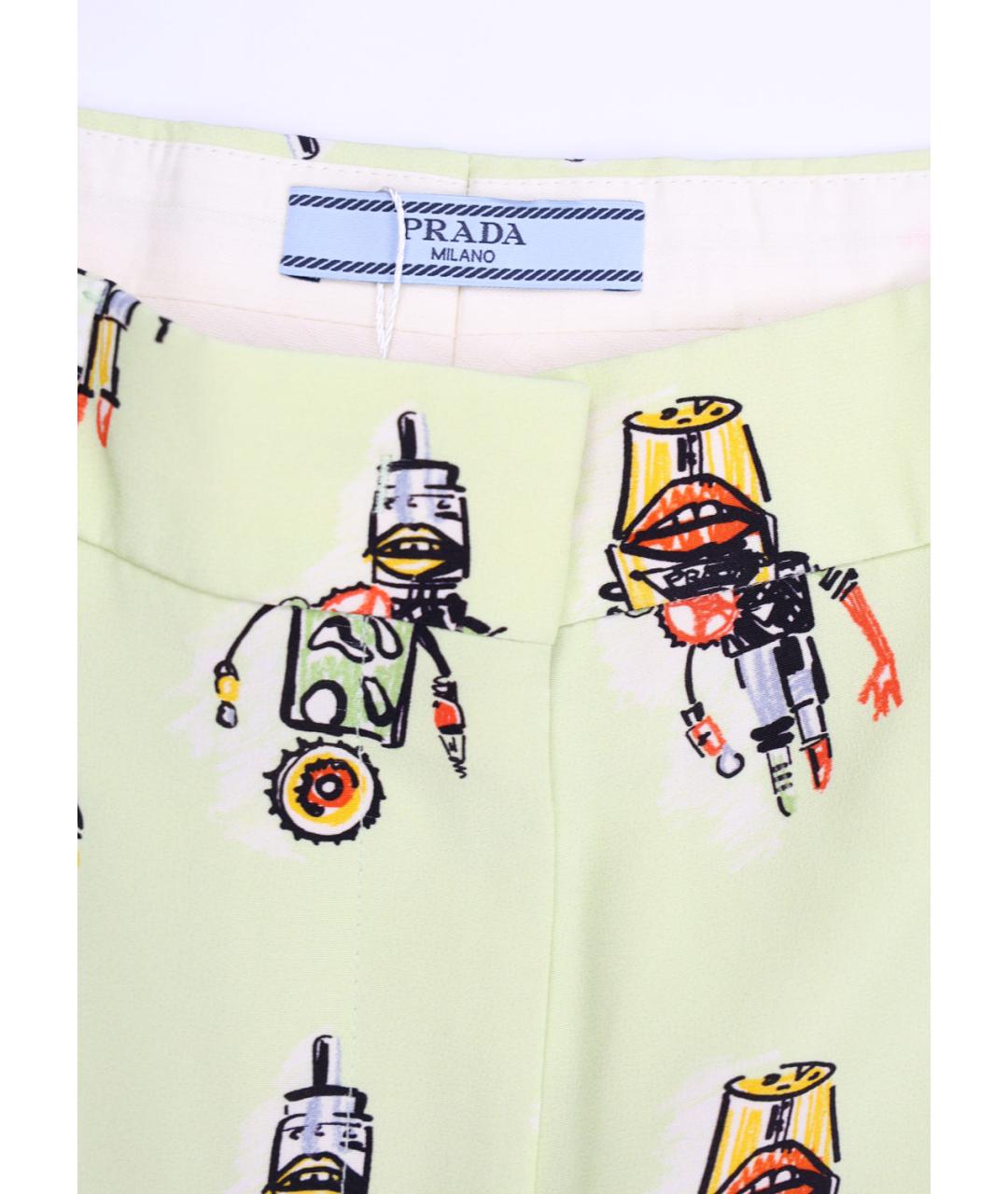 PRADA Мульти шелковые прямые брюки, фото 3