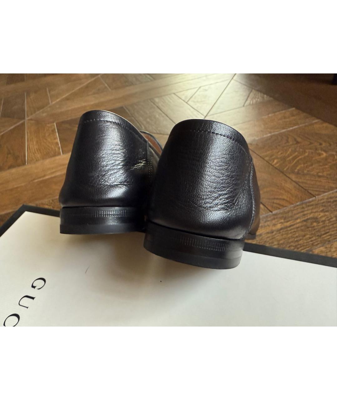 GUCCI Черные кожаные лоферы, фото 6