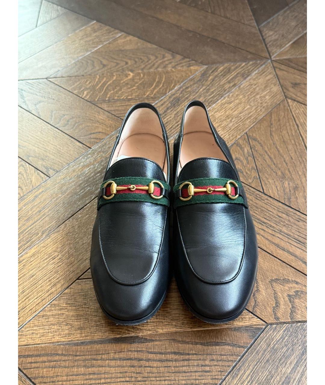 GUCCI Черные кожаные лоферы, фото 2