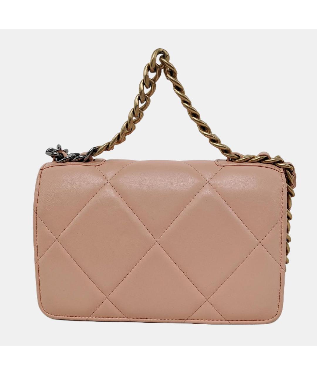 CHANEL Коралловая кожаная сумка через плечо, фото 3