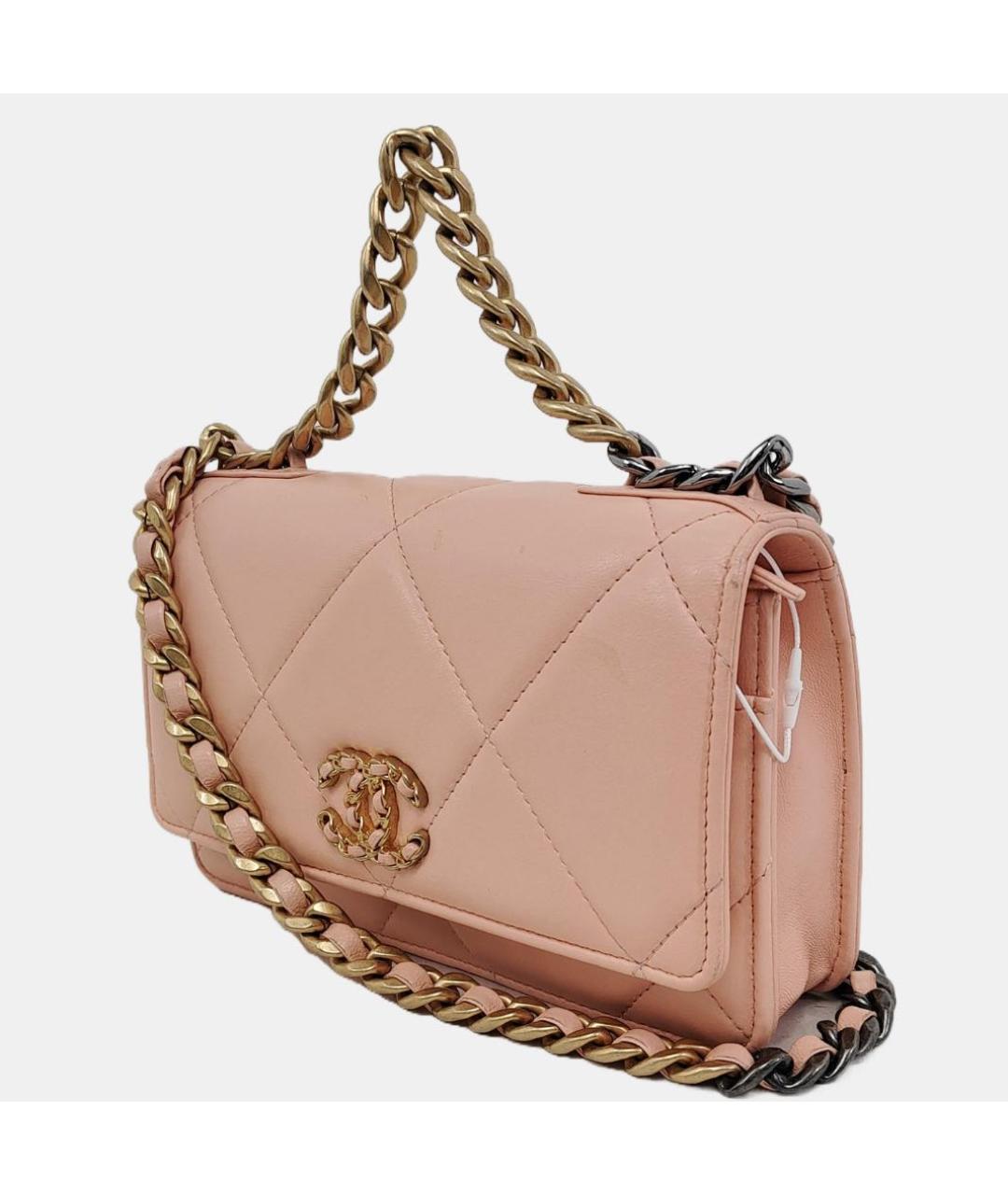 CHANEL Коралловая кожаная сумка через плечо, фото 2