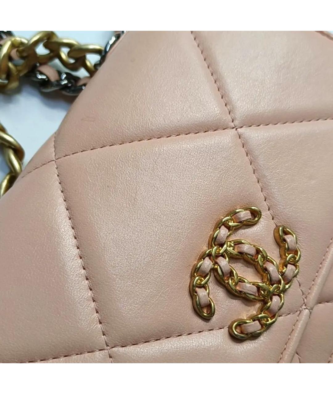 CHANEL Коралловая кожаная сумка через плечо, фото 6