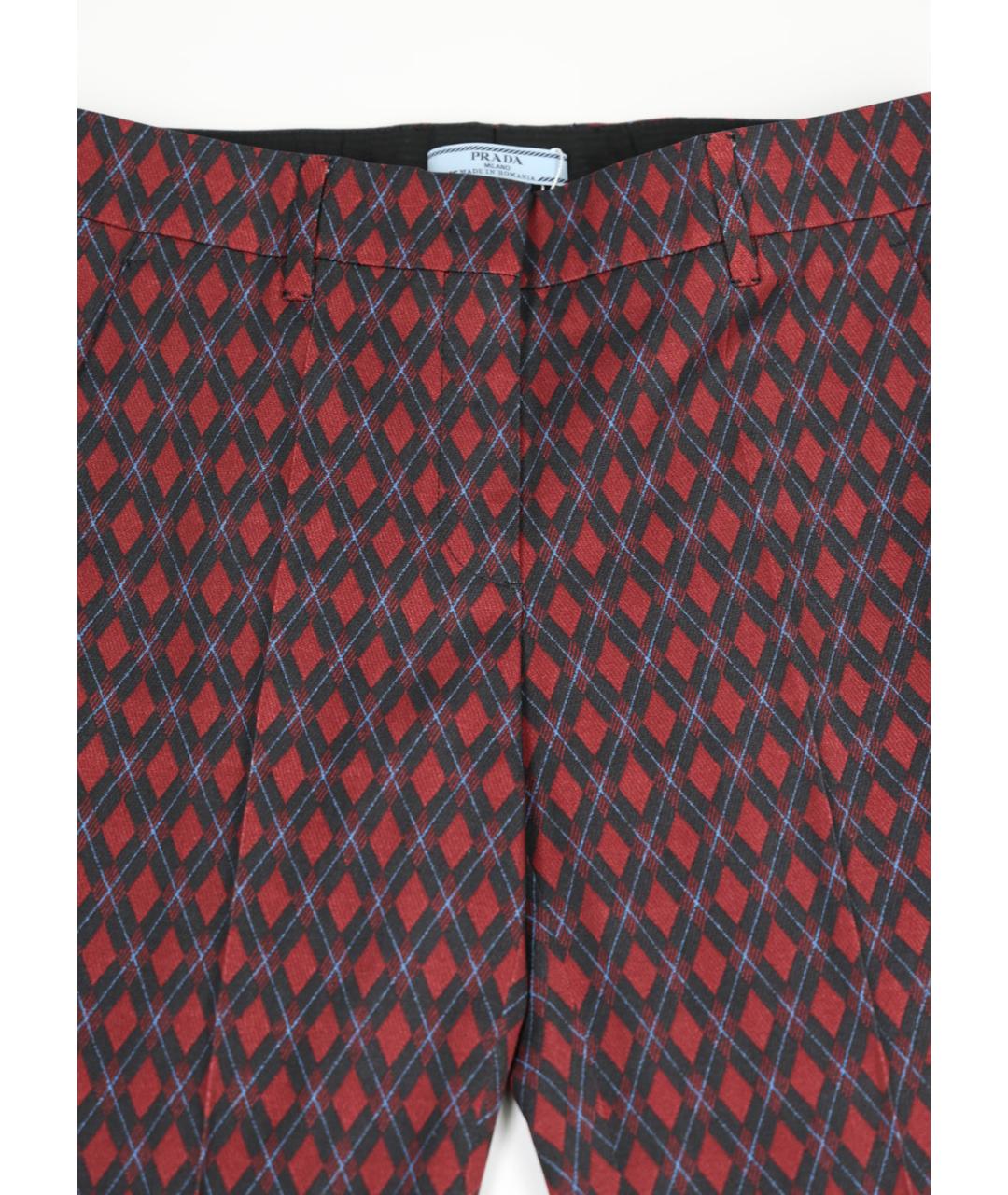 PRADA Мульти шерстяные прямые брюки, фото 4