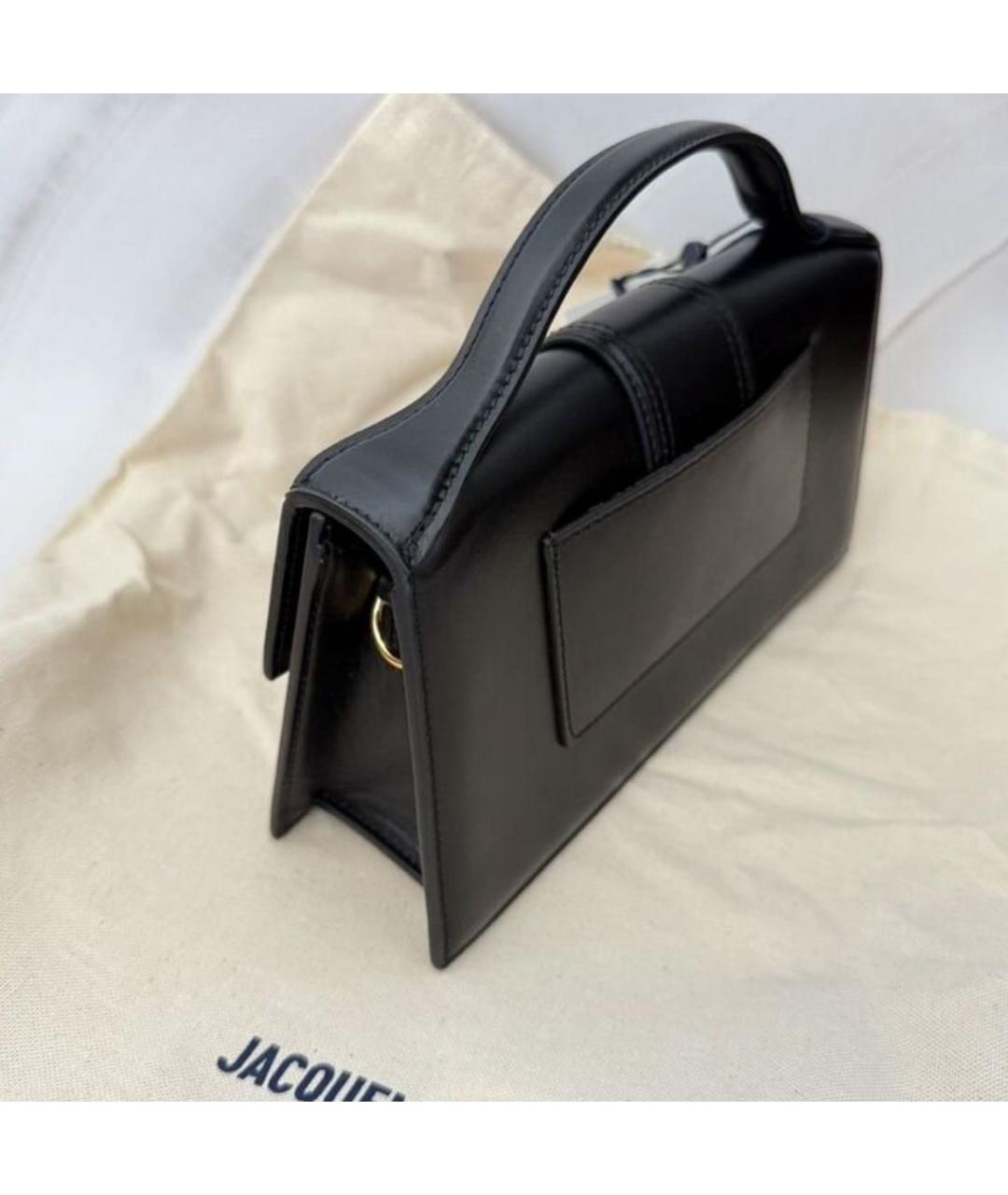 JACQUEMUS Черная кожаная сумка с короткими ручками, фото 7