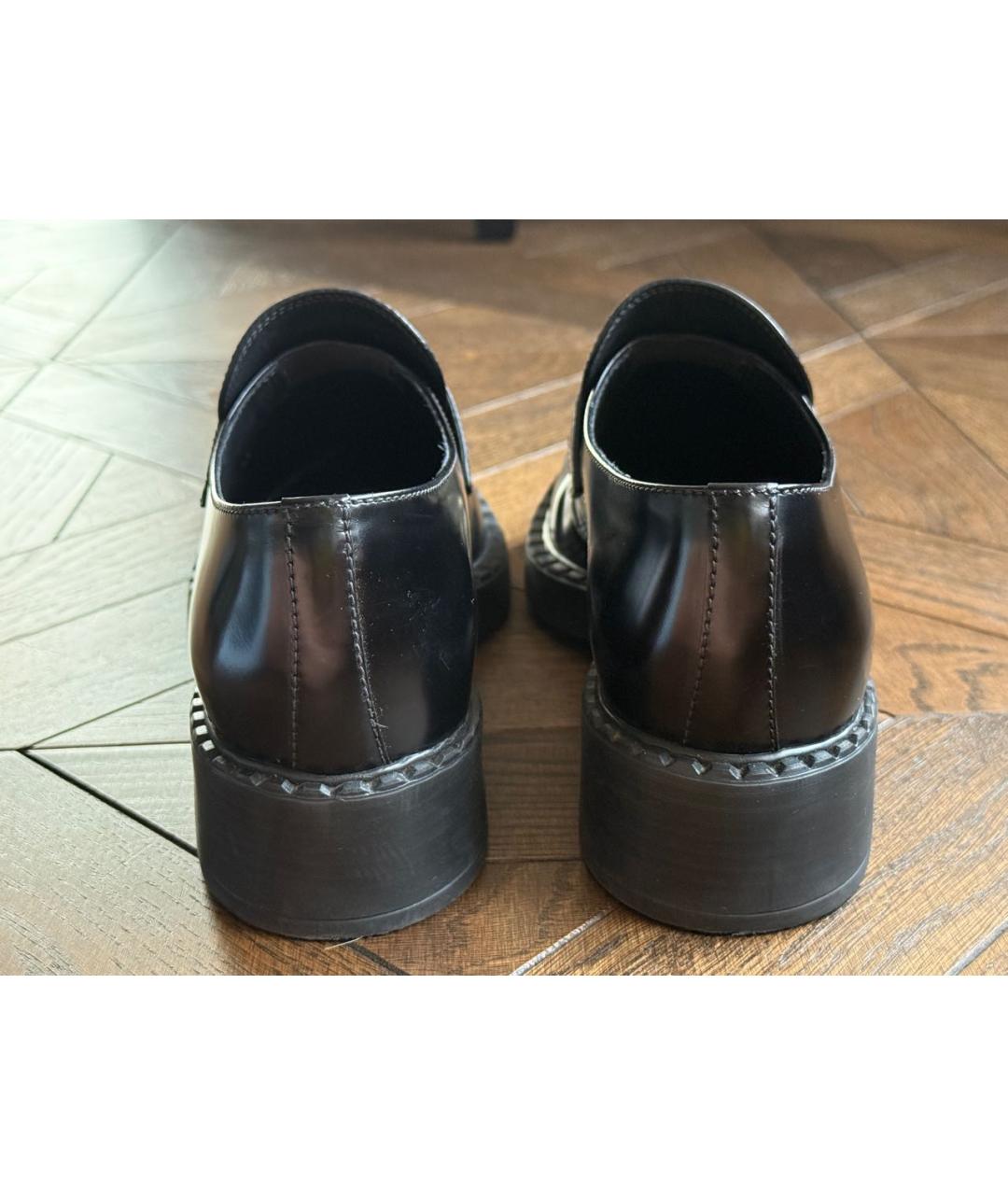 PRADA Черные кожаные лоферы, фото 4
